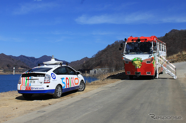 水陸両用船の無人運航実証（群馬県八ッ場あがつま湖）