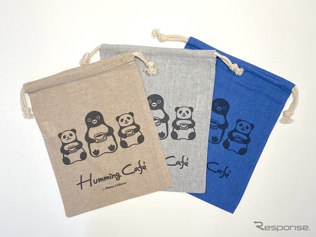 Suicaのペンギンカフェランチシャンブリック巾着　(c) Chiharu Sakazaki／JR東日本／DENTSU　Suica by JR東日本