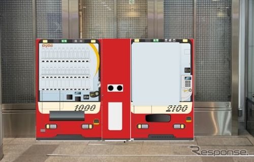 自販機の設置イメージ。左がグッズ自販機。