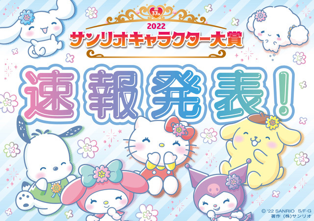 「2022年サンリオキャラクター大賞」速報順位発表（C）'22 SANRIO S/D・G S/F・G SP-M 著作 （株）サンリオ