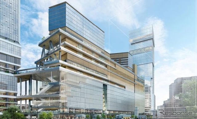 再開発後の新宿駅西南口を示すイメージパース。