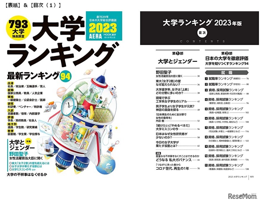 AERAムック「大学ランキング2023」目次（1）