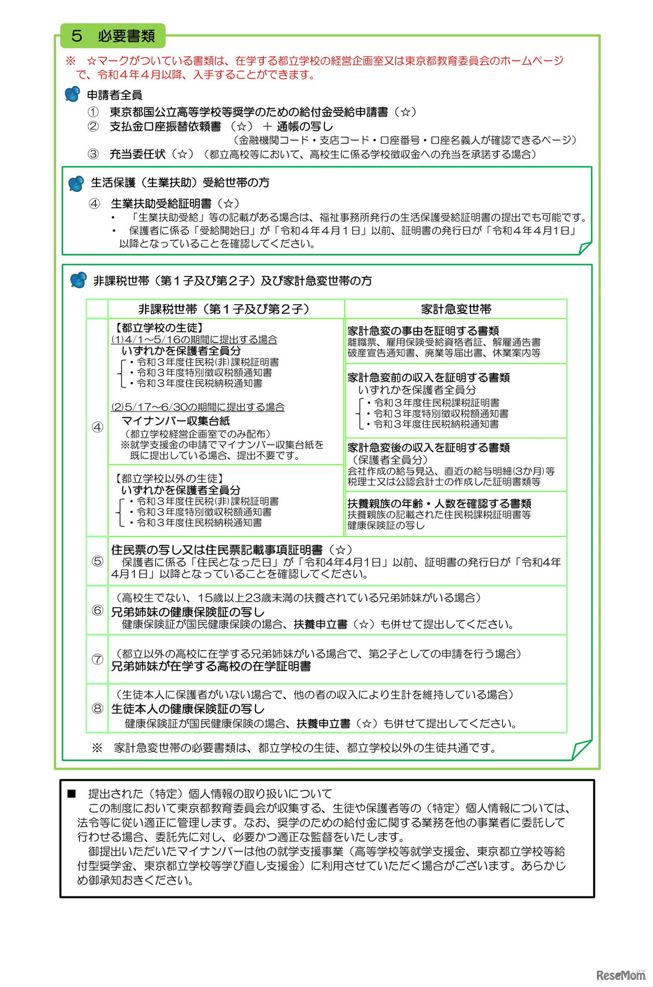 東京都国公立高等学校等奨学のための給付金事業＜新入生への一部早期給付＞