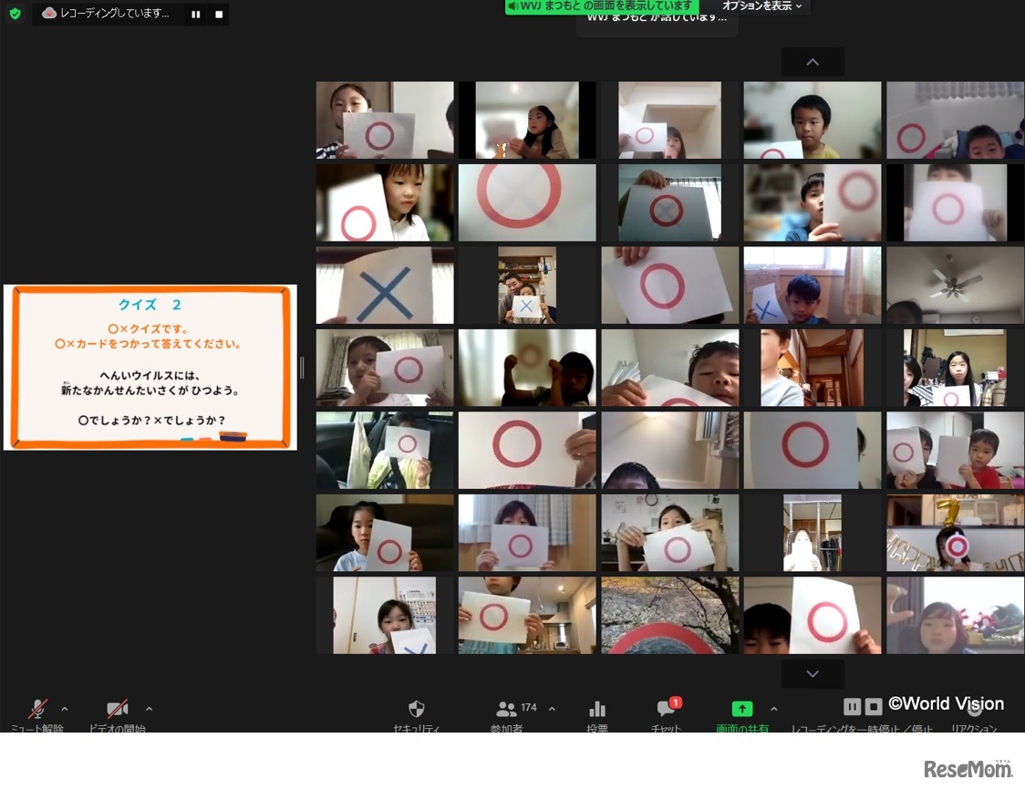 2021年の受講生〇×クイズのようす