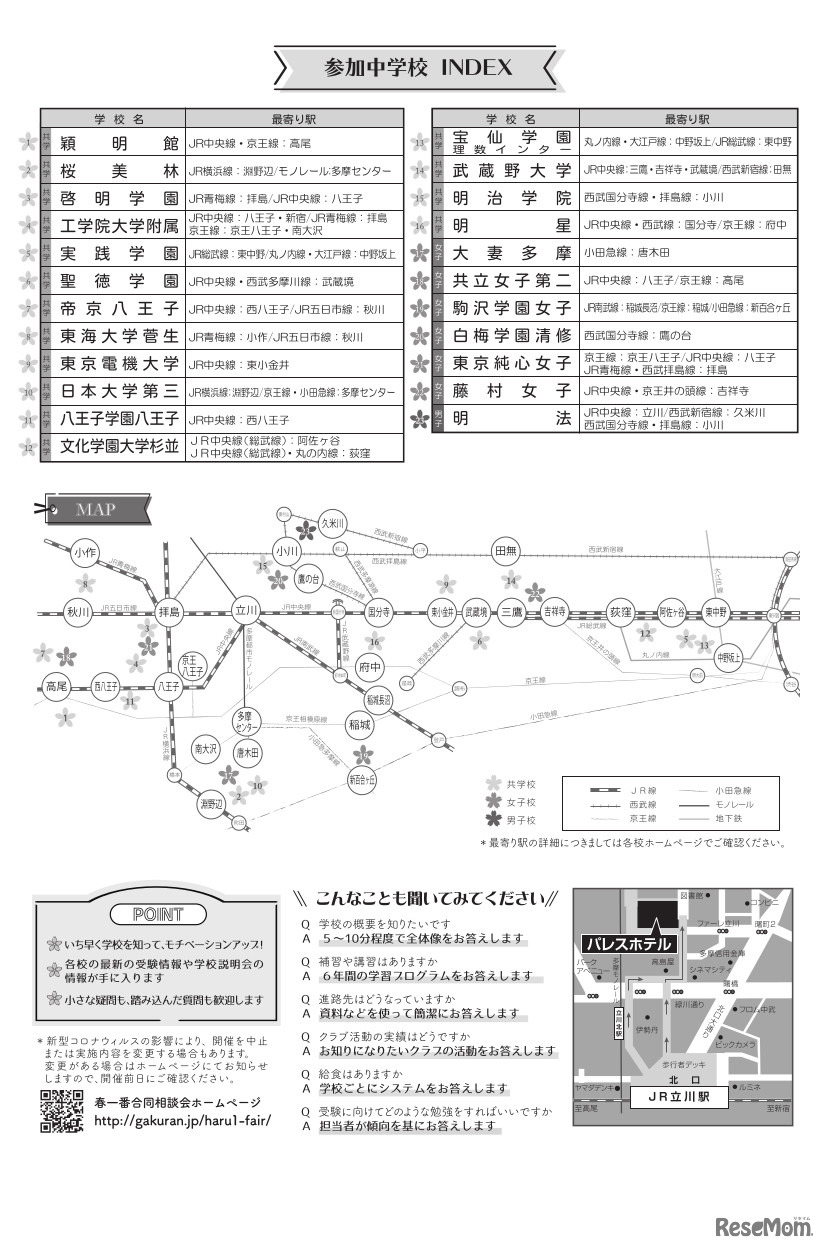 2023年度私立中学入試 春一番！合同相談会