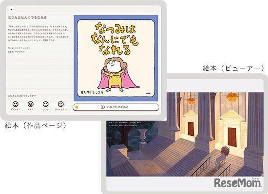 絵本の作品ページとビューアー