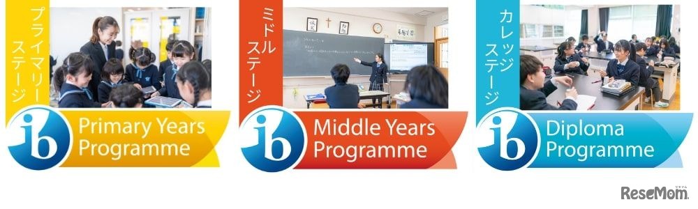 「プライマリーステージ」「ミドルステージ」「カレッジステージ」