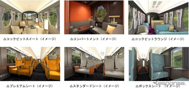 号車ごとに異なるN100系の個性的な車内。