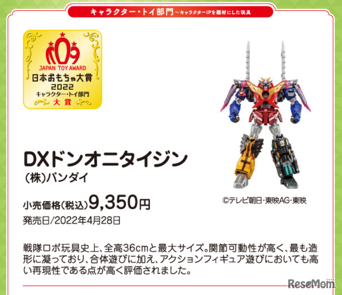 日本おもちゃ大賞2022キャラクター・トイ部門大賞