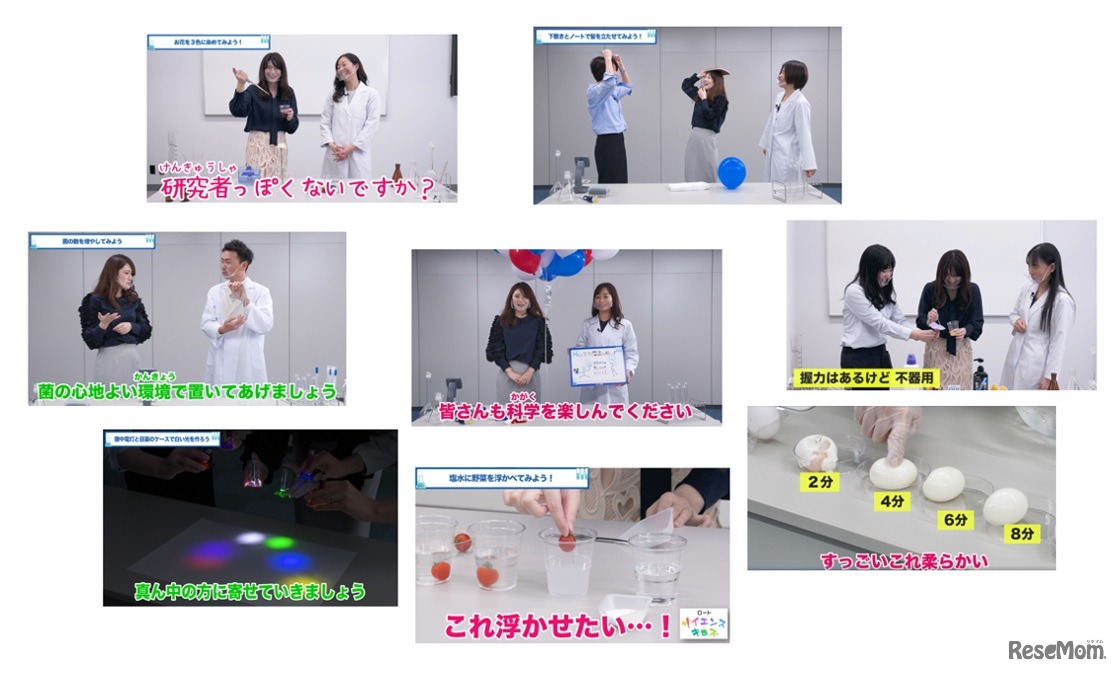 さまざまな実験のようす