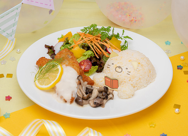 「すみっコぐらし 10th Anniversary Cafe」さわやかレモンのフィッシュフライプレート（C）2022 San X Co., Ltd. All Rights Reserved.