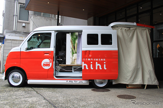 エクスプラウドが手がける、日本初の0才専門移動写真館「hihi」（ハイハイ）