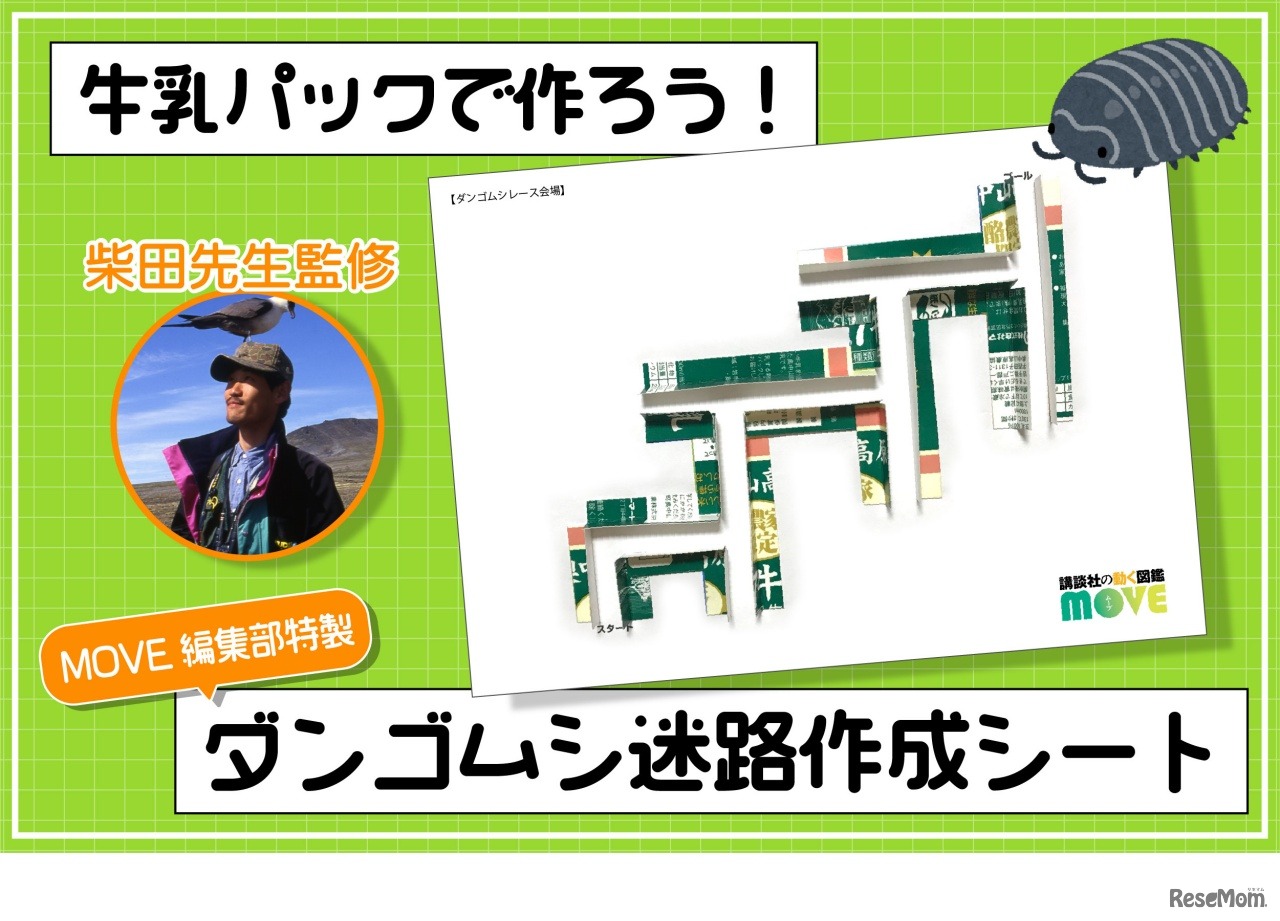 編集部オリジナルの「特製ダンゴムシ迷路」参加者に事前プレゼント