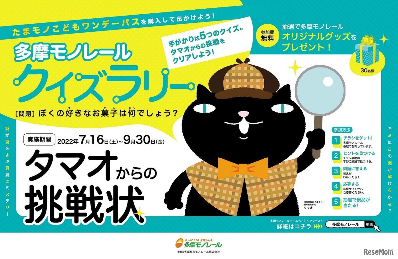 たまモノこどもワンデーパス第2弾で新たに実施するクイズラリー