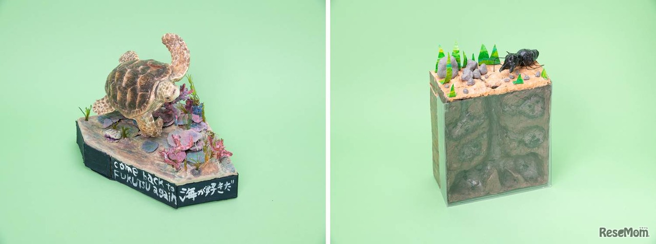 入賞作品例「うみがめがかえってくるまち」「ありのすのちょ金ばこ」