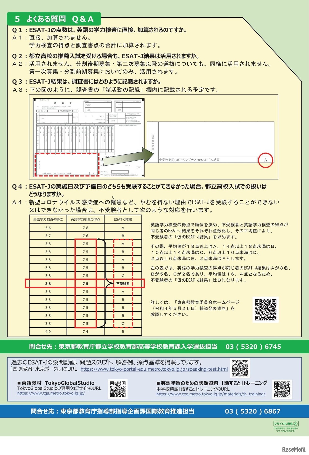 英語スピーキングテストESAT-Jのお知らせ～都立高校入試での活用について～