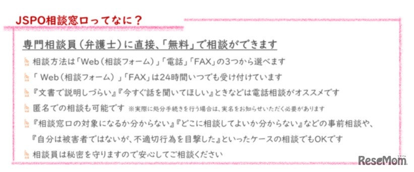 JSPO相談窓口ってなに？