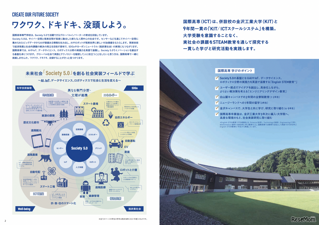 国際高等専門学校入学案内2023（一部）