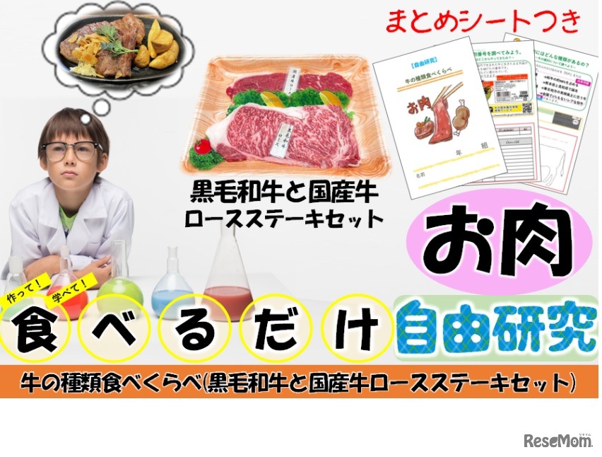 牛の種類食べくらべ「黒毛和牛と国産牛ロースステーキセット」