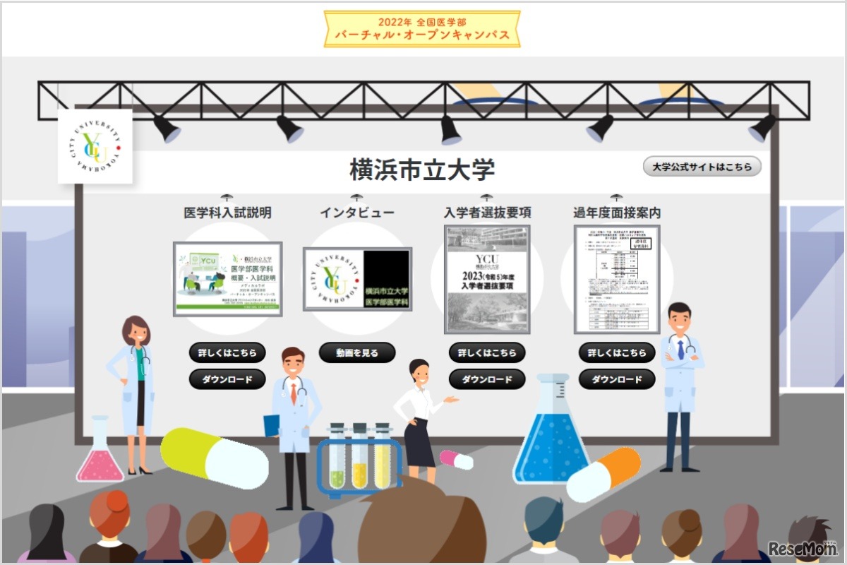 大学ブース例（横浜市立大学）