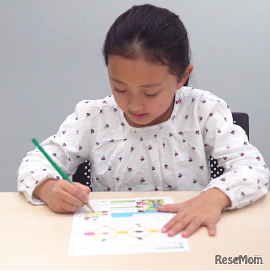 教室ではプリントが用意されている