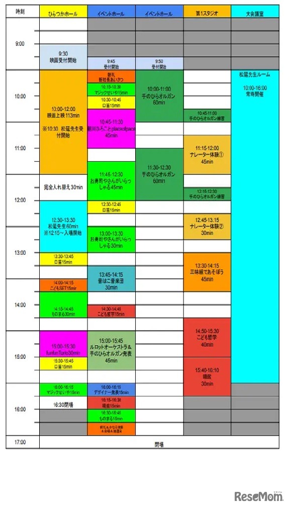 タイムスケジュール