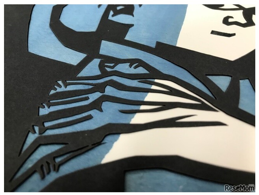 レーザーカットによるきりえ加工を施している