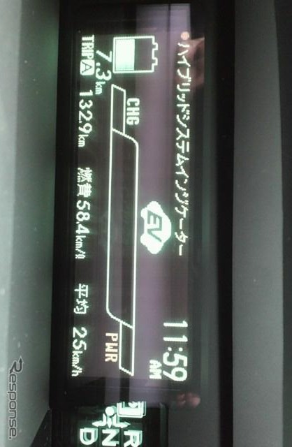 エアコンを作動させるとEV走行距離8.3が7.3に減る。