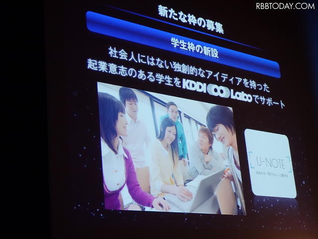 新たに学生枠を設け、若い大学生の応募を推奨