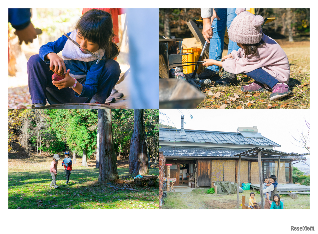富士川町： 遊び場は、森の中