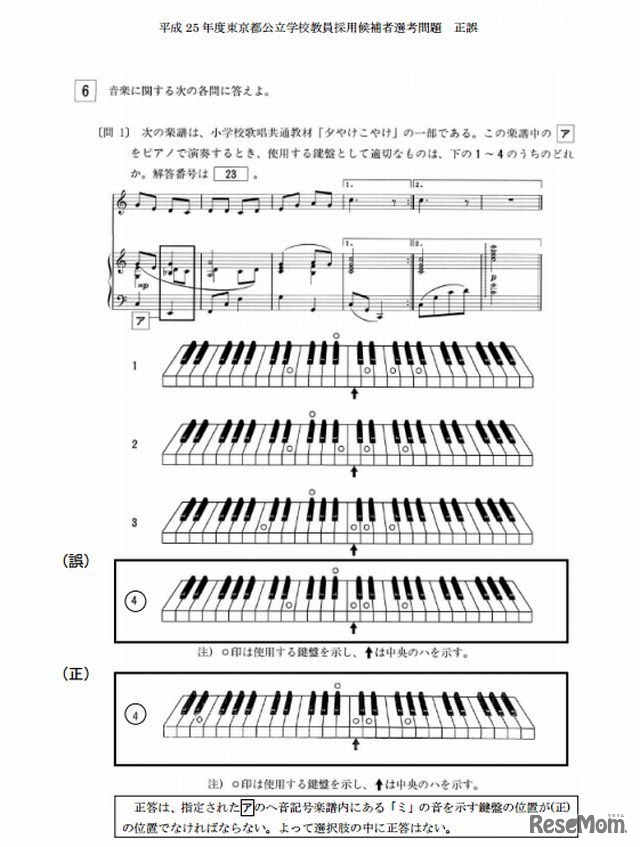 2013年度東京都公立学校教員採用候補者選考問題　正誤