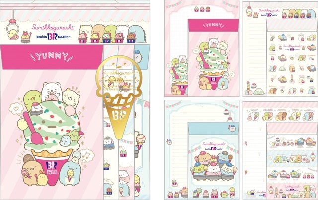 「『すみっコぐらし』×サーティワン アイスクリーム」レターセット(550円※税込)（C）2023 SAN-X CO., LTD. ALL RIGHTS RESERVED.