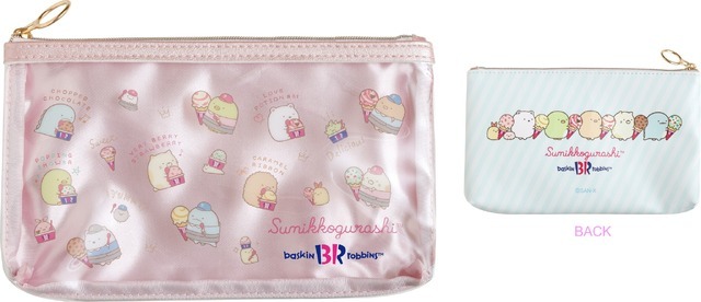 「『すみっコぐらし』×サーティワン アイスクリーム」クリアペンポーチ(1,848円※税込)（C）2023 SAN-X CO., LTD. ALL RIGHTS RESERVED.