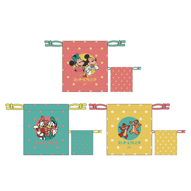 「『ミッキー＆フレンズ』OH MY CAFE」巾着（全3種）（C）Disney