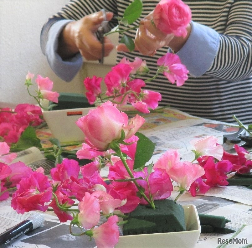 公園の花でお試しアレンジメント