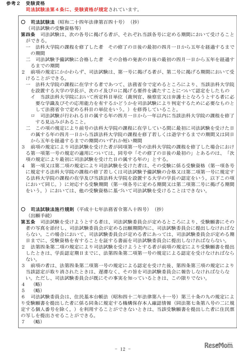 司法試験の受験資格