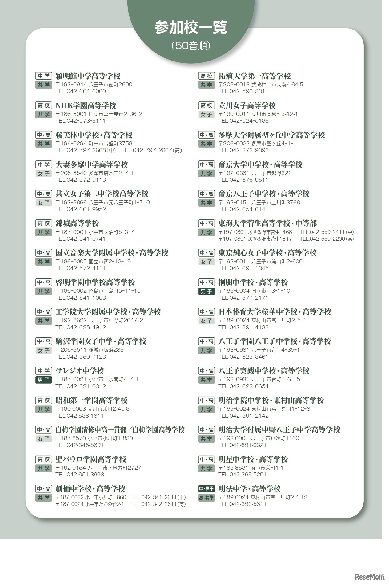 東京私立中高第11支部 合同相談会