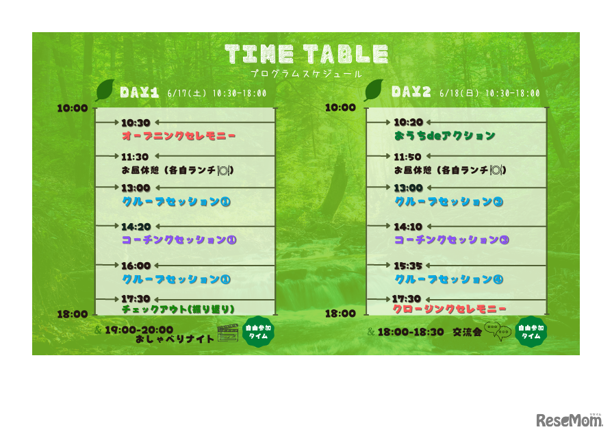 プログラムスケジュール