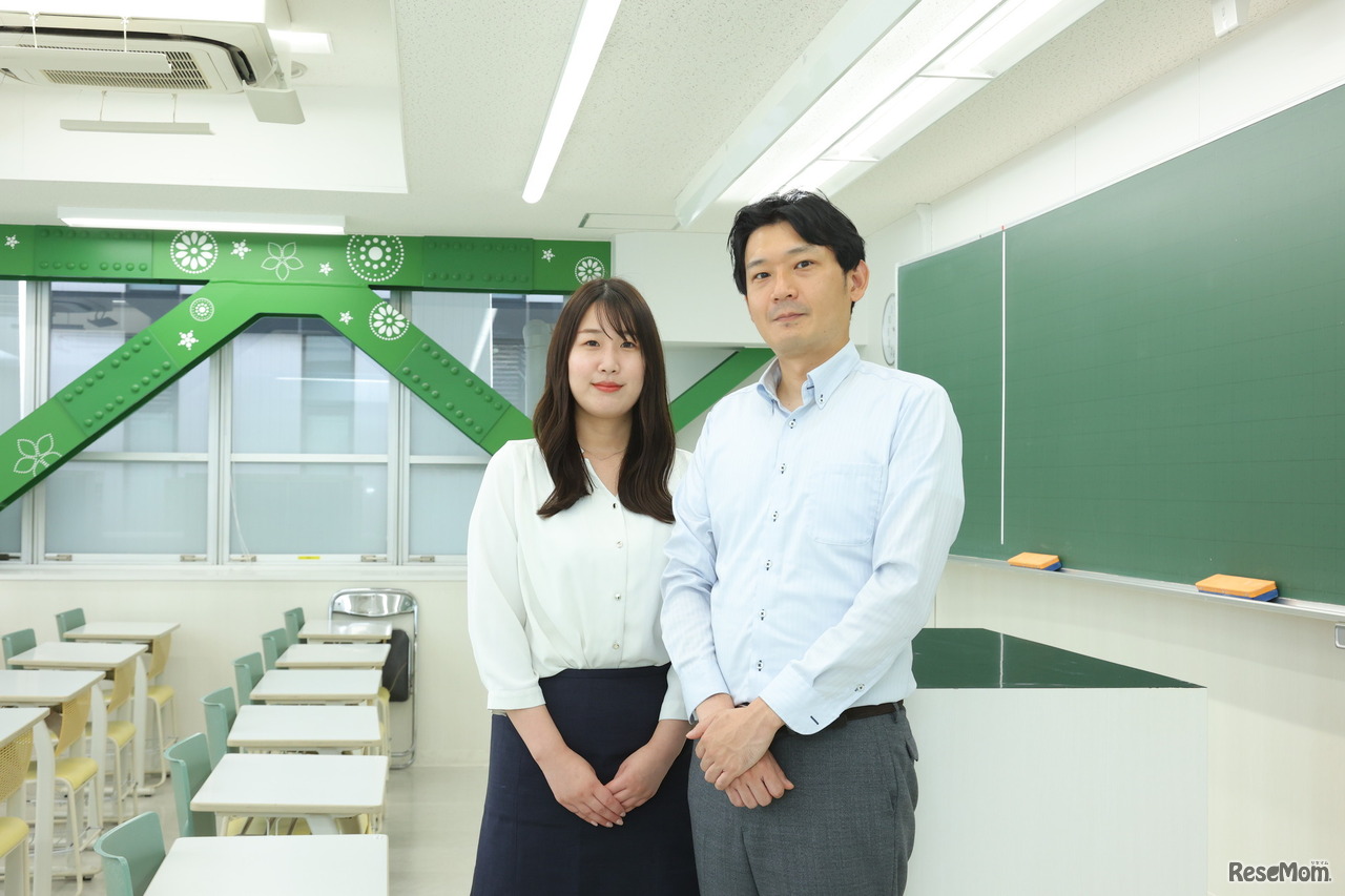 お茶の水校3号館 東大対策コース クラス担任の吉野氏（左）と堤氏（右）