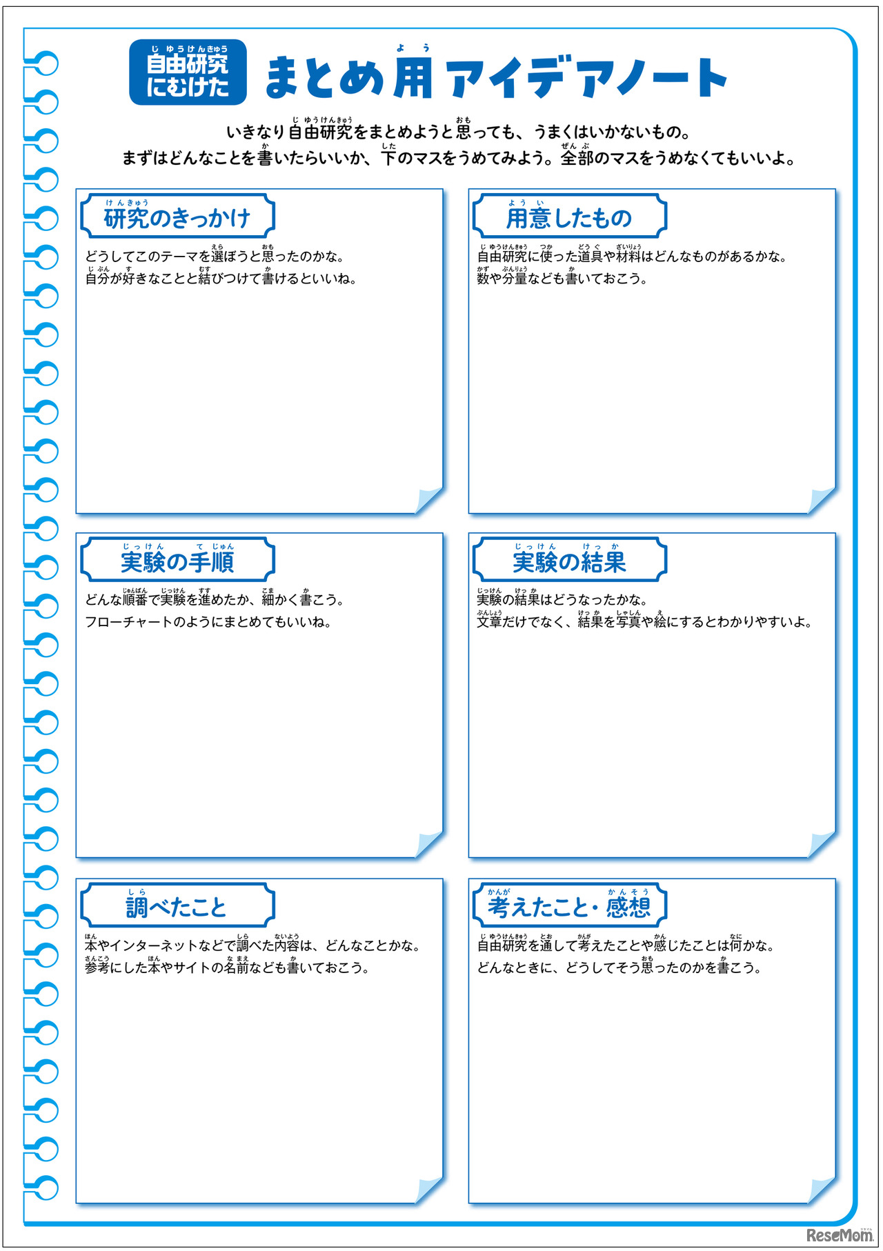 まとめ用アイデアシート