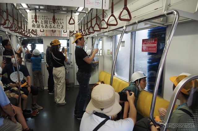 東京メトロ和光車両基地＆昭和鉄道高校探訪ツアー：洗浄機通過