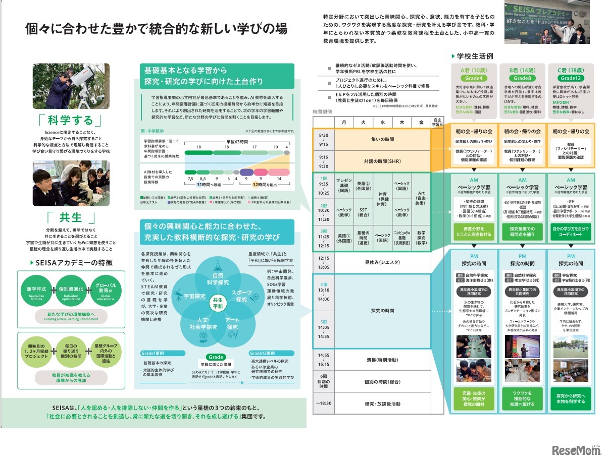 SEISAアカデミー「個々に合わせた豊かで統合的な新しい学びの場」