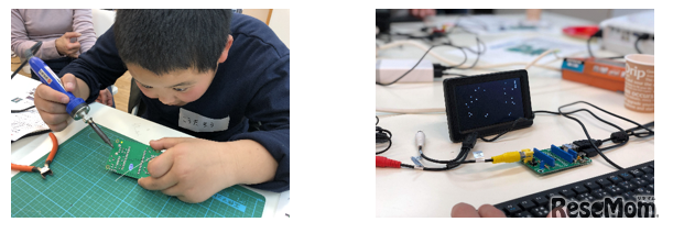 パソコンIchigoJamを組み立てるようす