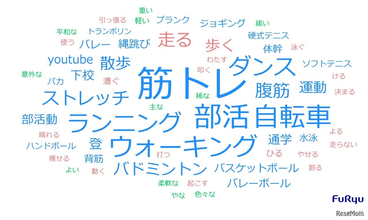 体育の授業以外で日常的に行っている運動