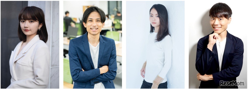 審査員：AMF代表取締役社長 椎木里佳氏／シニアジョブ代表取締役 中島康恵氏／ウツワ代表取締役 ハヤカワ五味氏／YouTuber（登録者111万人）ブレイクスルー佐々木氏※画像左から50音順