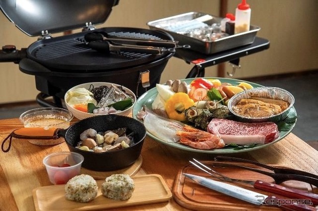 ばすてい：海の幸を盛り込んだセット（事前予約及び別途料金が必要）