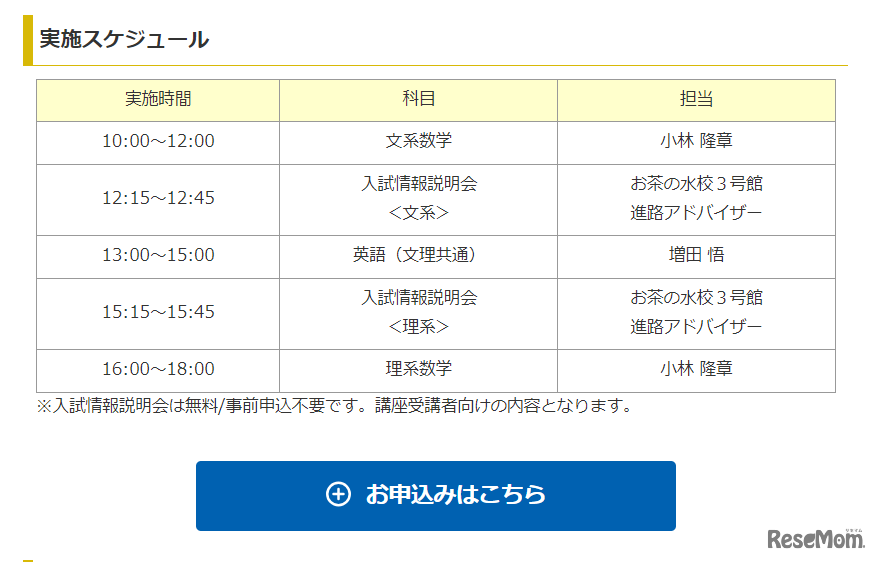 実施スケジュール