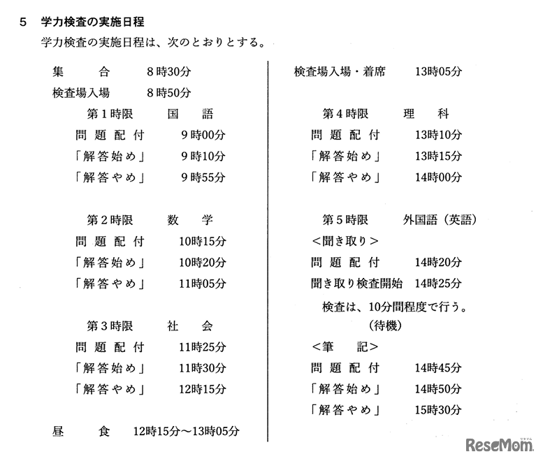 2024年度（令和6年度）愛知県公立高入試、全日制一般選抜の学力検査