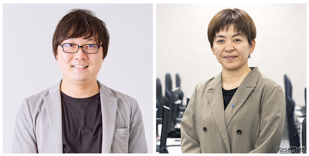 山本純平先生（左）：ルネ中等部 大阪校・ルネサンス大阪高等学校梅田eスポーツコース責任者。西日本におけるルネ高eスポーツコースのカリキュラム開発、博多校と岡山校の立ち上げを統括。村上亜希子先生（右）：ルネ中等部 岡山校の責任者。100名超の在籍者がいるルネ中等部 大阪校を3年間にわたり運営。