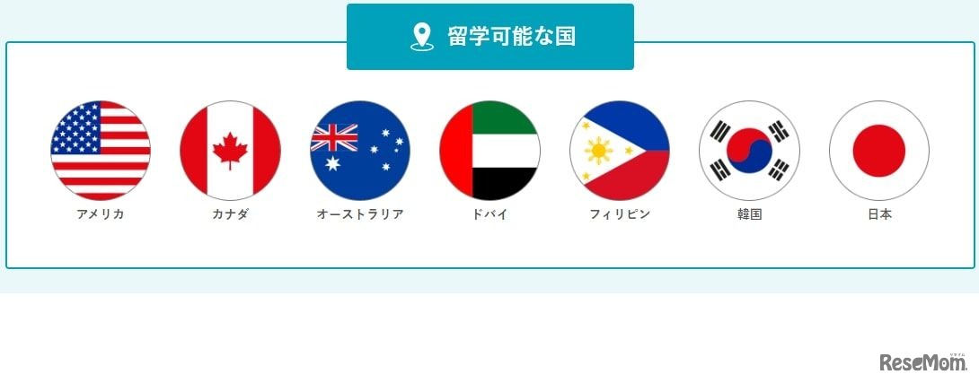 7か国9都市の全10コースを選べる！充実したラインナップ